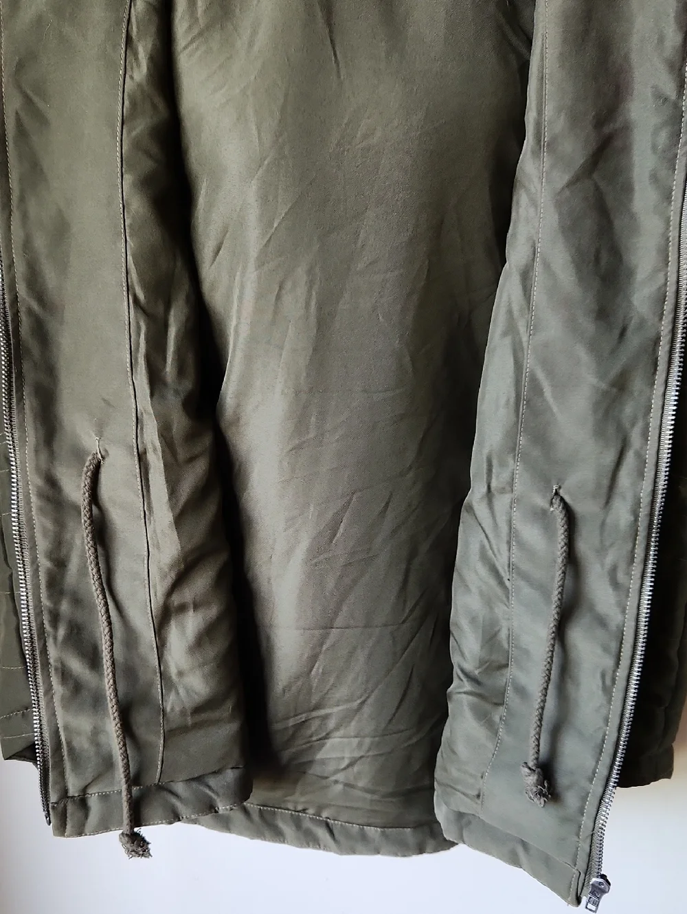 Jack By BB‎ Dakota Hey-Ya Hooded Vest sz M Green Faux Fur Zip